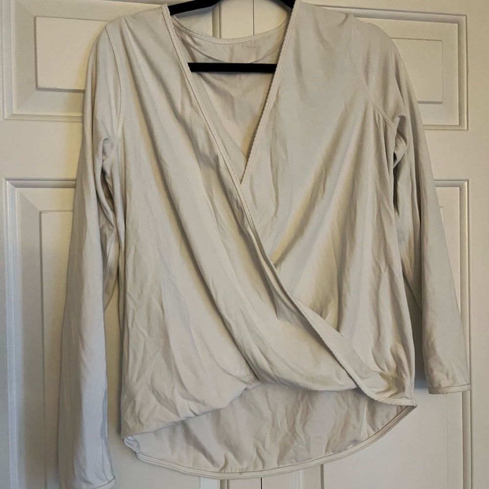 Elegant Beige Wrap Top
